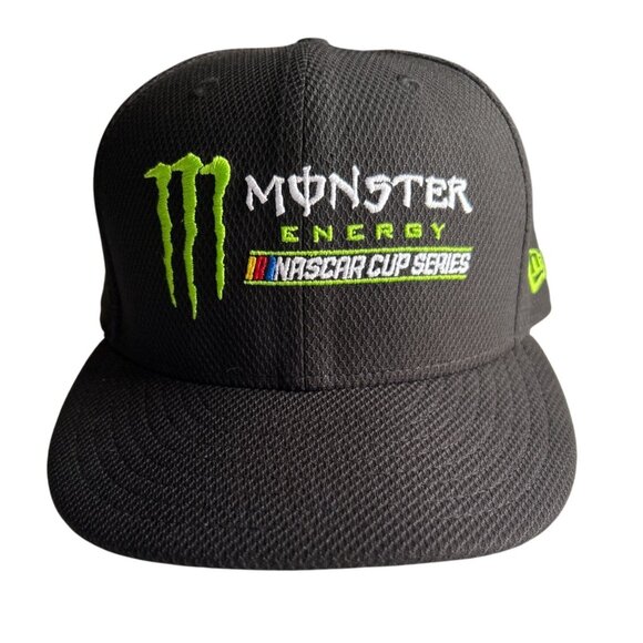 Monster Energy NASCAR Cup Series New Era 59FIFTY Black Fitted Hat 7 3/8 - Picture 1 of 7